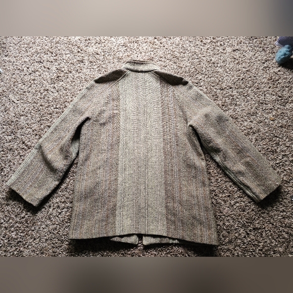 Curlew Weavers Gwehyddion Y Gylfinir 100 dicel natural green gray cardigan sizeL - Picture 8 of 11